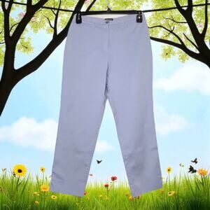 3/$20 NY&CO Women's 10 Chino Capri Pants Periwinkle Blue Career Business Casual